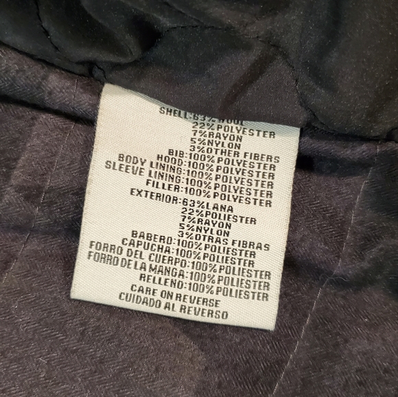 Levi's Men’s Black Wool Blend Hooded Military Jacket - Picture 10 of 10